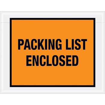 Box Partners 7 X 5 1/2" Orange "Packing List Enclosed" Envelopes Case Of 1000