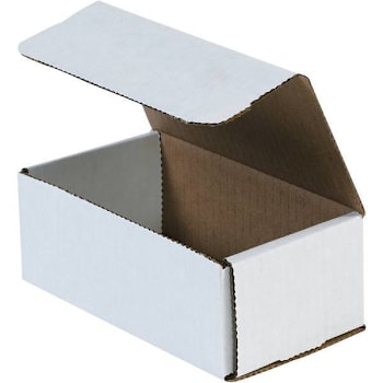 Box Partners 6 1/2 X 3 5/8 X 2 1/2" White Corrugated Mailers Package Of 50