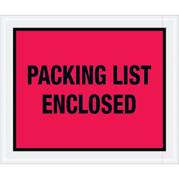 Box Partners 10 X 12" Red Packing List Enclosed Envelopes Case Of 500