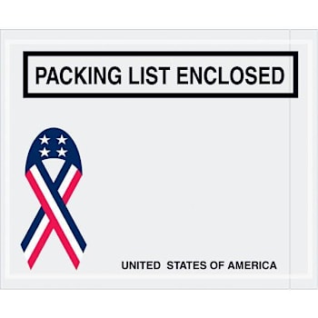 Box Partners 4 1/2x5 1/2" USA Ribbon Packing List Enclosed Envelope Case Of 1000