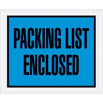 Box Partners 4 1/2 X 5 1/2" Blue "Packing List Enclosed" Envelopes Case Of 1000
