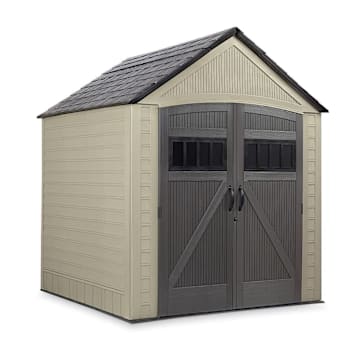 Rubbermaid 7-Ft X 7-Ft Roughneck Brown Gable Resin Outdoor Storage Shed