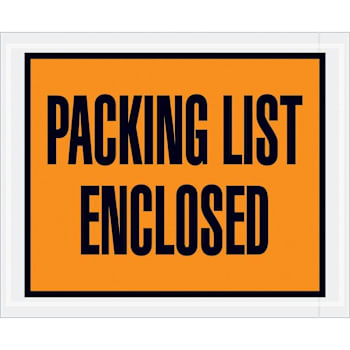 Box Partners 4 1/2x5 1/2" Orange "Packing List Enclosed" Envelopes Case Of 1000