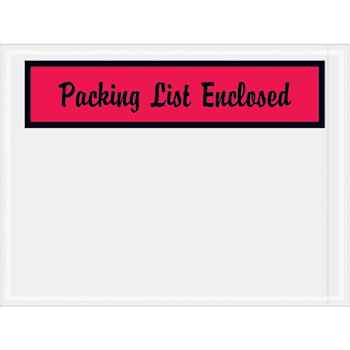 Box Partners 4 1/2x6" Red "Packing List Enclosed" Envelopes Case Of 1000
