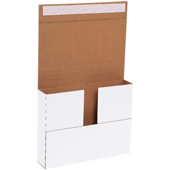 Box Partners 11 1/8x8 5/8x2" White Deluxe Easy-Fold Mailer Package Of 25