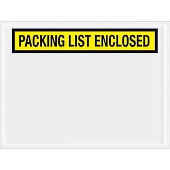 Box Partners 4 1/2x6" Yellow "Packing List Enclosed" Envelopes Case Of 1000