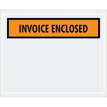 Box Partners 4 1/2x5 1/2" Orange "Invoice Enclosed" Envelopes Case Of 1000