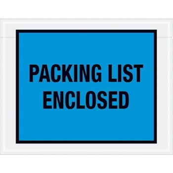 Box Partners 7x5 1/2" Blue "Packing List Enclosed" Envelopes Case Of 1000