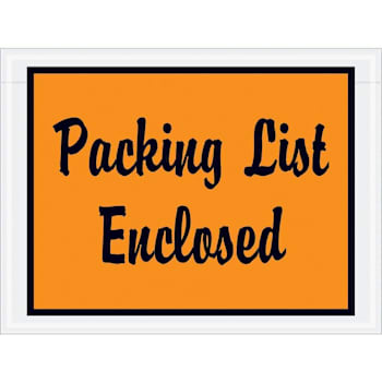 Box Partners 4 1/2x6" Orange "Packing List Enclosed" Envelopes Case Of 1000