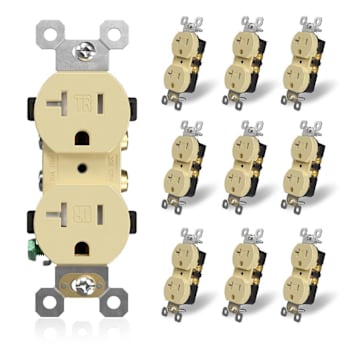 Maintenance Warehouse 20 Amp 125-Volt Tamper-Resistant Duplex Receptacle In Ivory 10-Pack