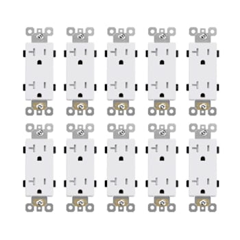 Maintenance Warehouse 20 Amp 125-Volt Tamper-Resistant Decorator Receptacle In White 10-Pack