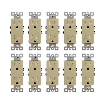 Maintenance Warehouse 15 Amp 125-Volt Tamper-Resistant Decorator Receptacle In Ivory 10-Pack