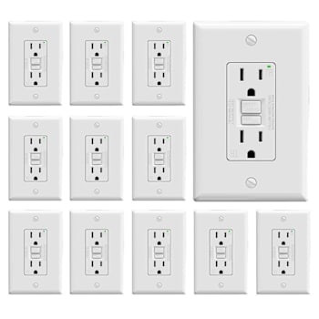 Maintenance Warehouse 15 Amp 125-Volt Tamper-Resistant Self-Test Gfci Receptacle With Wall Plate In White 12-Pack