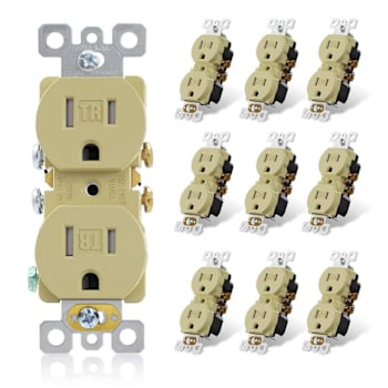 Maintenance Warehouse 15 Amp 125-Volt Tamper-Resistant Duplex Receptacle In Ivory 10-Pack