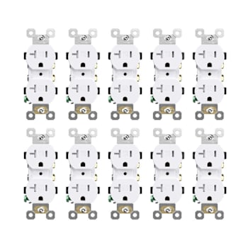 Maintenance Warehouse 20 Amp 125-Volt Tamper-Resistant Duplex Receptacle In White 10-Pack