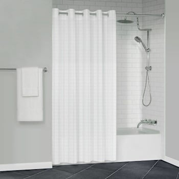 Manchester Mills Protect360° Stripe Hook Free Wht Showr Curtain-71x74 Case Of 12