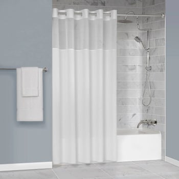 Image for Manchester Mills Plainweave Hook Free Wht Shwr Crtn-Liner 71x74 Case Of 12 from HD Supply