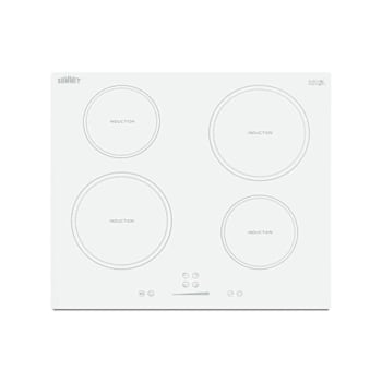 Summit Appliance 24" 4-Zone Built-In Induction Cooktop In White Glass