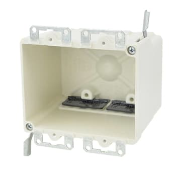 Image for Allied Moulded 2-Gang Old Work Fiberglass Switch/Outlet Box With Wings Off White from HD Supply