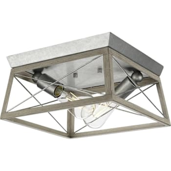 Image for Progress Lighting Briarwood 2-Light Indoor Flush Mount, 12", Bleached Oak from HD Supply