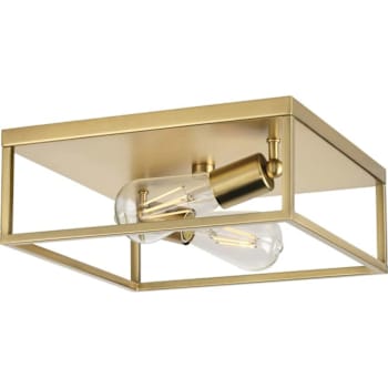 Image for Progress Lighting Perimeter 2-Light Indoor Flush Mount, 12", Satin Brass from HD Supply