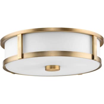 Image for Progress Lighting Gilliam 3-Light Flush Mount, 16", Vintage Brass, Frosted from HD Supply