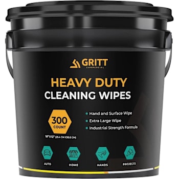 Image for Gritt Commercial Heavy Duty 10x12" Multi-Surface Hand-Tool Wet Cleaning Wipes from HD Supply