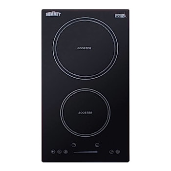 Summit Appliance 12" Wide 2-Zone Built-In Induction Cooktop In Jet Black Glass