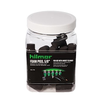 Hilmor 5/8 In. Lineset Cleaner Foam Pigs In Resealable Container,case Of 50