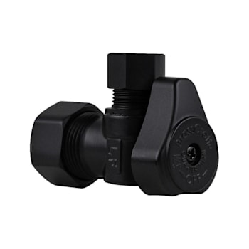 Brasscraft 1/2" Nom Comp Inlet X3/8" OD Comp Ol 1/4-Trn Blk Angle Stop Case Of 5