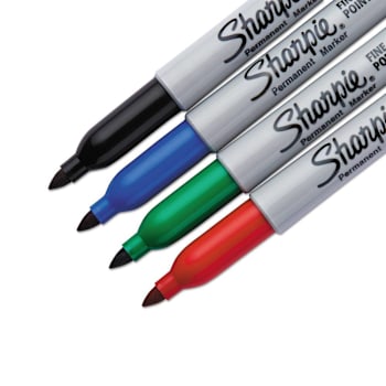 Image for Sharpie Fine Tip Permanent Marker Fine Bullet Tip Assorted Colors Package Of 4 from HD Supply