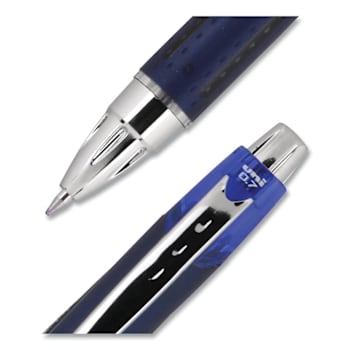 Image for Uni-Ball Hybrid Gel Pen Fine 0.7 Mm Blue Ink Blue/Silver Barrel Package Of 12 from HD Supply