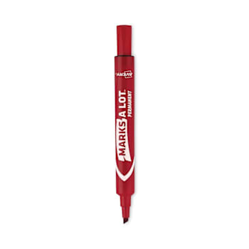 Image for Avery Marks A Lot Desk-Style Permanent Marker Broad Chisel Tip Red Package Of 12 from HD Supply