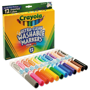 Image for Crayola Ultra-Clean Washable Markers Broad Bullet Tip Asst Colors Package Of 12 from HD Supply