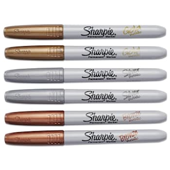 Image for Sharpie Metallic Fine Point Permanent Markers Gold-Silver-Bronze Package Of 6 from HD Supply