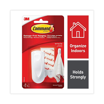 Command Spring Hook Plastic White 0.25 Lb Capacity 1 Hook-2 Strips Package Of 2