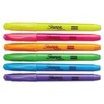 Sharpie Pocket Style Highlighter Asst Ink/Barrel Colors Chisel Tip Package Of 12