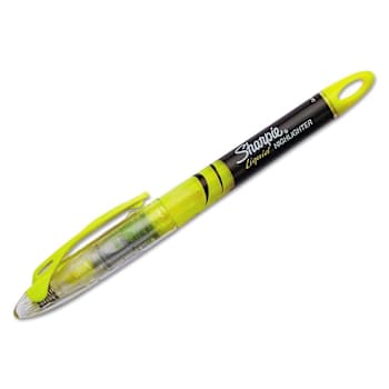 Sharpie Highlighters Yellow Ink Chisel Tip Ylw/Black/Clear Barrel Package Of 12