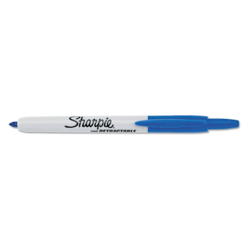 Image for Sharpie Retractable Permanent Marker Fine Bullet Tip Blue Package Of 12 from HD Supply