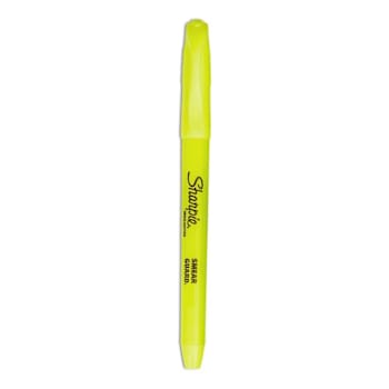 Sharpie Pocket Style Highlighters Yellow Ink/Barrel Chisel Tip Package Of 12