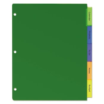 Image for Avery Insertable Big Tab Plastic Dividers 5-Tab 11 X 8.5 Assorted Package Of 5 from HD Supply