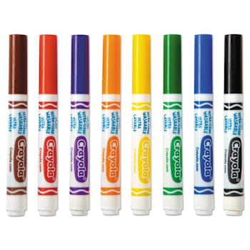 Image for Crayola Ultra-Clean Washable Markers Broad Bullet Tip Asst Colors Package Of 8 from HD Supply