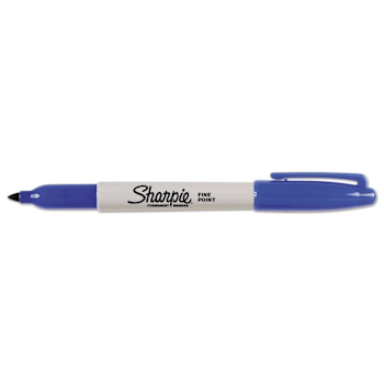 Image for Sharpie Fine Tip Permanent Marker Fine Bullet Tip Blue Dozen Package Of 12 from HD Supply