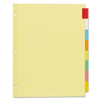 Office Essentials Plastic Insertable Dividers 11 X 8.5 Asst Tabs Package Of 8