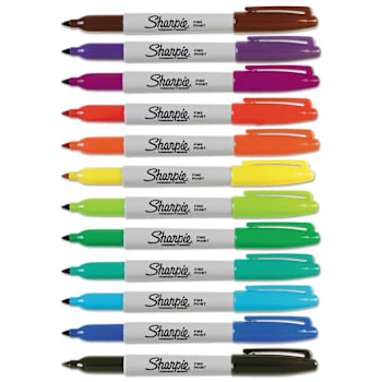 Image for Sharpie Fine Tip Permanent Marker Fine Bullet Tip Assorted Colors Package Of 12 from HD Supply