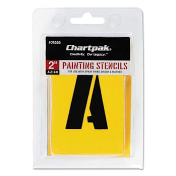 Image for Chartpak Professional Letter/Paint Stencil Set A-Z/0-9 2" Manila Package Of 35 from HD Supply