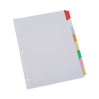 Image for Universal Deluxe Write-On/Erasable Tab Index White Asst Tabs Package Of 8 from HD Supply