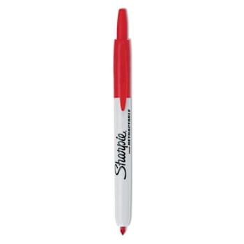 Image for Sharpie Retractable Permanent Marker Fine Bullet Tip Red Package Of 12 from HD Supply