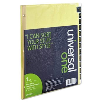 Universal Deluxe Simulat Leather Tab Divider-Gold Printing Jan-Dec Package Of 12