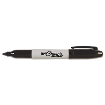 Sharpie Super Permanent Marker Fine Bullet Tip Black Dozen Package Of 12